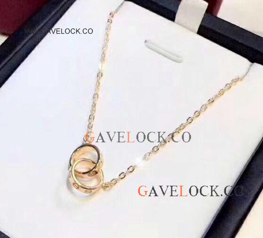 Cartier Love Yellow Gold Double Circle Pendant Necklace Replica